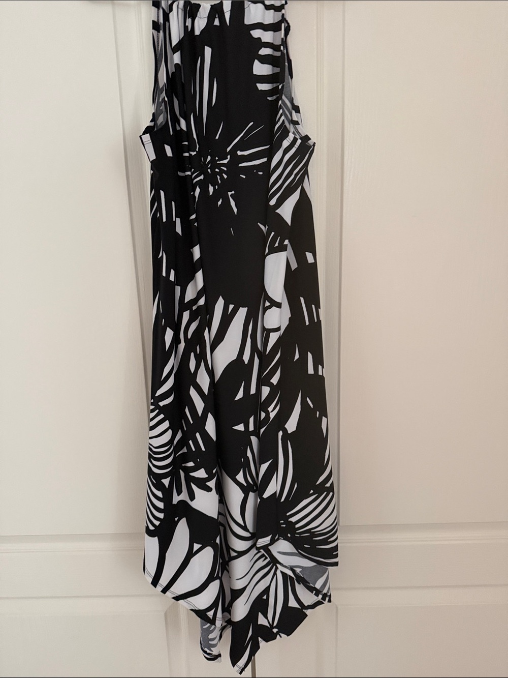 Monochrome Floral Halter Maxi Dress